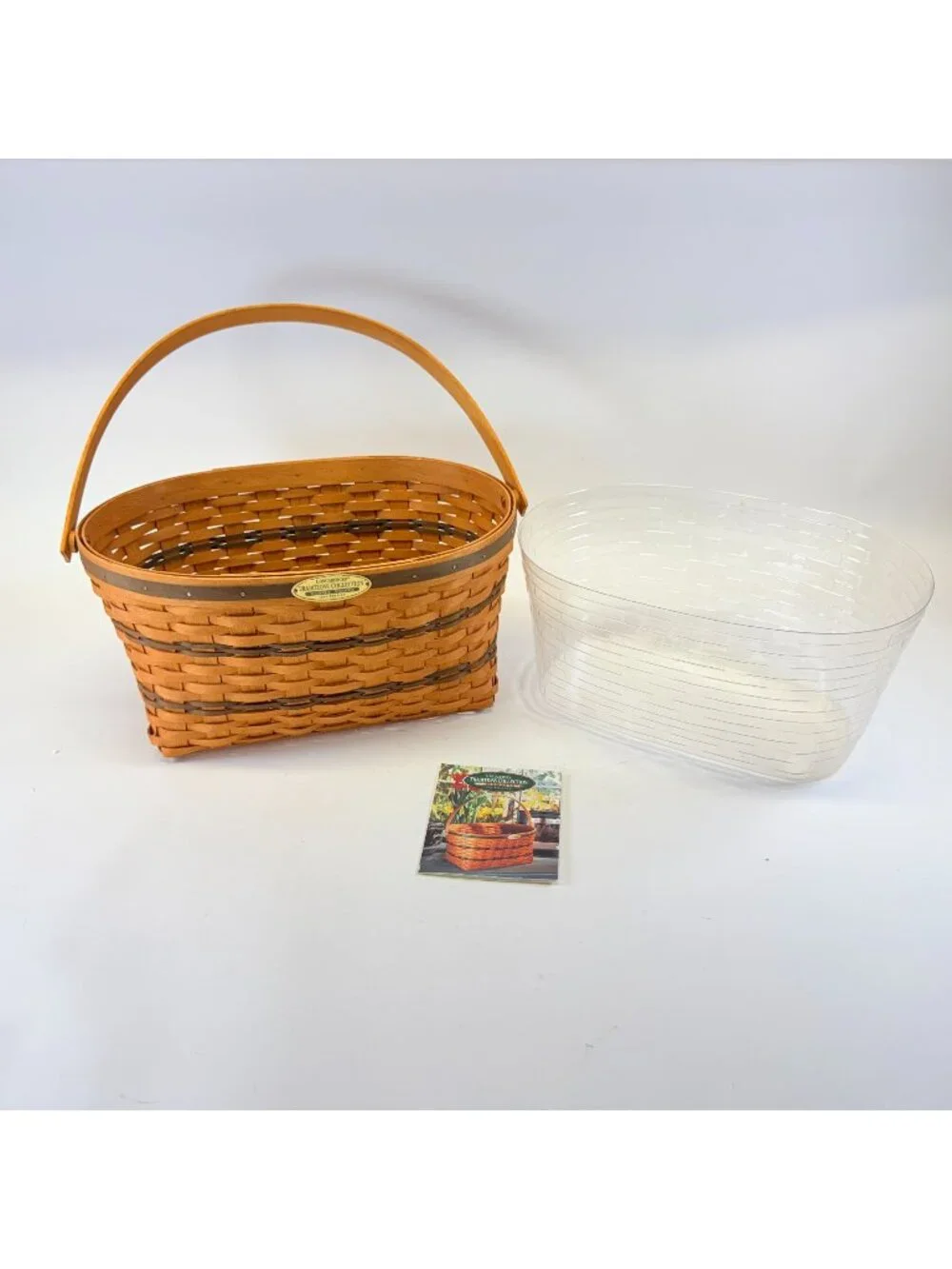 Vintage 1995 Longaberger Traditions Collection Family Oval Basket W/ Protector